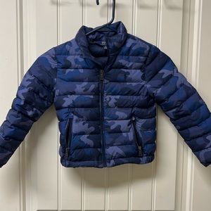 Boys blue camo puffer jacket